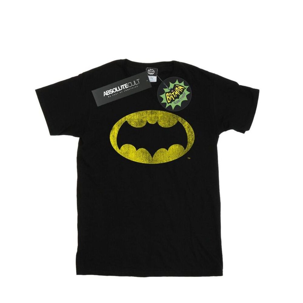 DC Comics Boys Batman TV Series Distressed Logo T-Shirt / Black